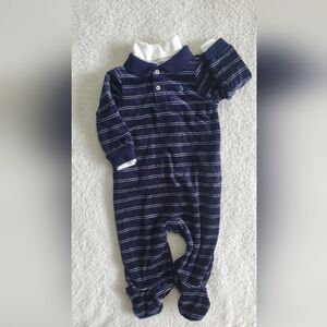 POLO by Ralph Lauren velour‎ onesie 2 pieces Size 9M